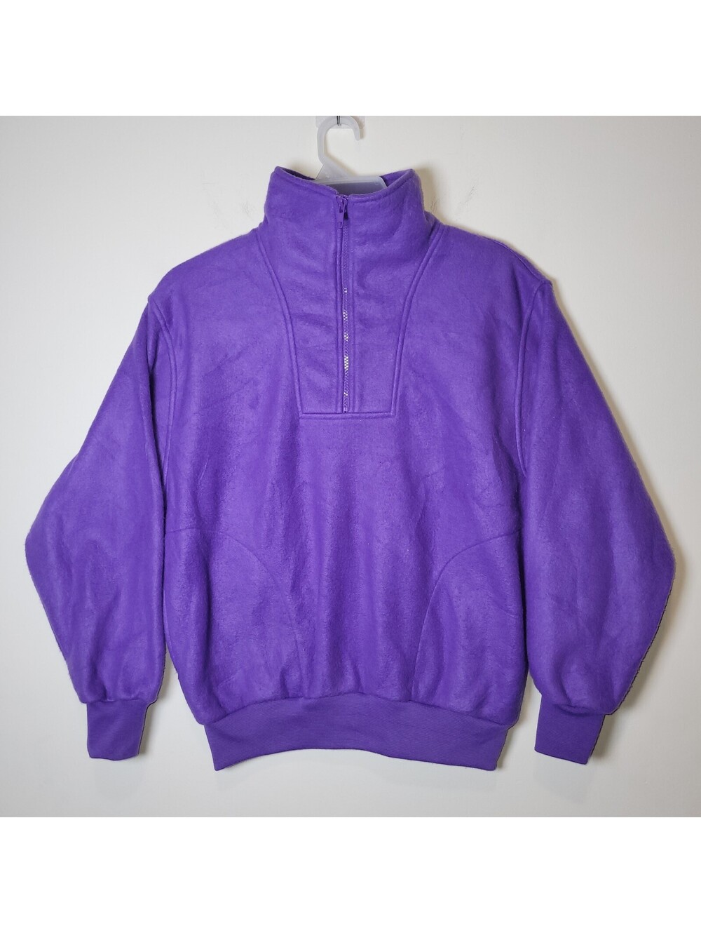 VTG FAST TURN Women's Purple Fleece Quarter Zip Pullover Jacket S Activewear